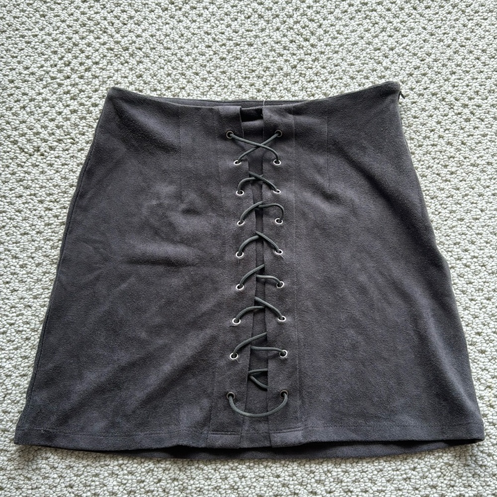 LF Gray Skirt - Suede